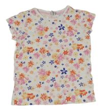 Bielo-farebné kvetované tričko Dopodopo