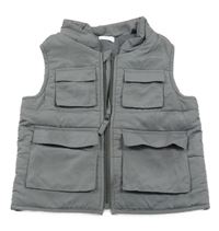 Sivá šušťáková zateplená vesta F&F