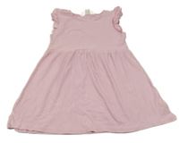 Svetloružové rebrované šaty H&M