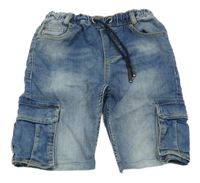 Světlemodré cargo riflové kraťasy 