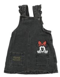 Tmavosivé rifľové na traké šaty s Minnie Disney