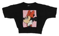Čierna tepláková crop vesta s Minnie Disney