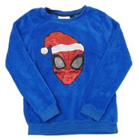Tmavomodrá plyšová mikina so Spidermanem Marvel