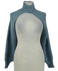 Dámské světlemodré svetrové bolerko s rolákem Warehouse 