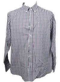 Pánska tmavomodro-fialovo-biela kockovaná košeľa Maine