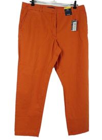 Nové - Dámské cihlově červené plátěné chino kalhoty M&S