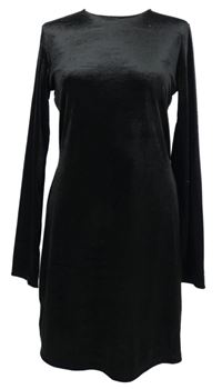 Nové - Dámské černé sametové šaty s odhalenými zády H&M