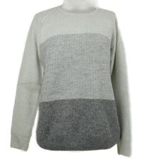 Dámský šedo-tmavošedý třpytivý pruhovaný svetr Jean Pascale 