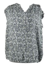 Dámská bílo-modrá květovaná halenka Laura Torelli