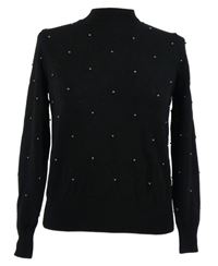 Dámský černý lehký svetr s korálky H&M