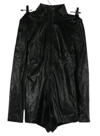 Dámský černý latexový kraťasový overal Shein 