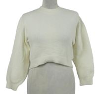 Dámsky smotanový chlpatý crop sveter H&M