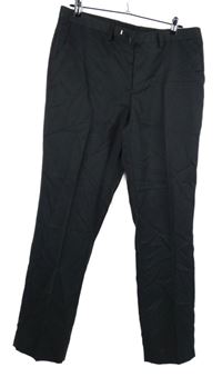 Pánske tmavosivé spoločenské nohavice s pukmi George vel. 36/31