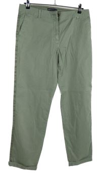 Dámské světlekhaki plátěné chino kalhoty M&S