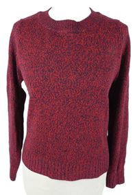 Dámský červeno-tmavomodrý melírovaný svetr H&M