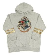 Světlešedá melírovaná tepláková tunika Harry Potter s kapucňou H&M