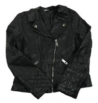 Čierna koženková podšitá bunda George