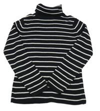 Čierno-biely pruhovaný sveter s rolákom George