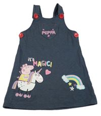 Tmavomodré teplákové na traké šaty s Peppa pig