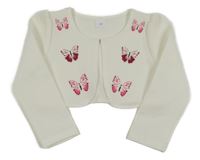 Biele bolerko s motýlikmi