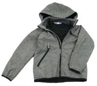 Šedá melírovaná softshellová bunda s kapucí H&M