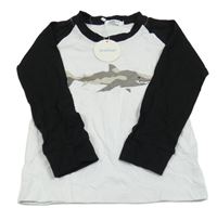 Nové - bílo-černé triko se žralokem