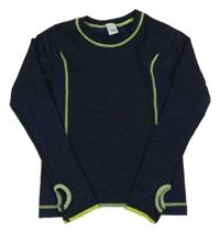 Modro-čierne melírované funkčné tričko Topolino