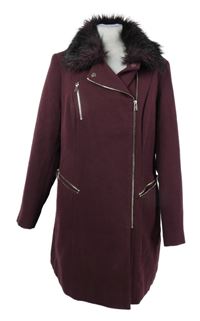 Dámsky lilkový kabát s kožúškom F&F