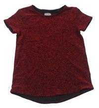 Čierno-červené trblietavé tričko Next
