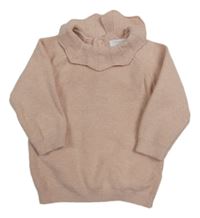 Svetloružový sveter s golierikom Primark