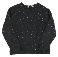 Tmavosivá mikina so srdiečkami H&M