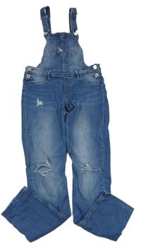 Modré laclové rifle s dírami na kolenou Denim Co.