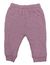 Růžové prošívané tepláky Tu