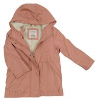 Růžová nepromokavá zateplená bunda s kapucí Primark