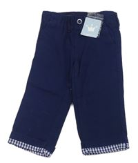 Nové - tmavomodré cargo plátenné nohavice Regalo