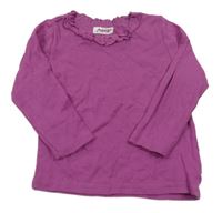Purpurové tričko s volánom