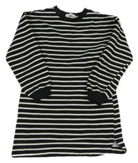 Černo-bílé pruhované teplákové šaty Primark