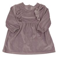 Pudrově fialové sametové žebrované šaty George