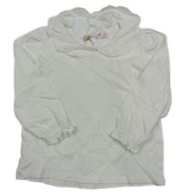 Biele tričko s madeirovým golierikom