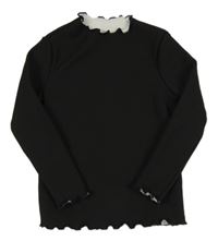 Černé žebrované thermo triko Shein