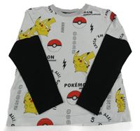 Bílo-černé triko s Pikachu Matalan