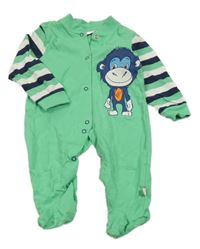 Zeleno-pruhovaný overal s opicou Liegelind