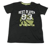 Černé sportovní tričko s nápisem a číslem Ergeenomixx