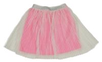 Neónově ružovo-biela bodkovaná á tylová sukňa