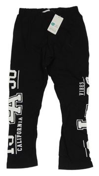 Nové - Čierne capri legíny s nápismi Young Idols