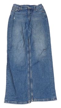 Modré straight rifle s dírou na koleni H&M