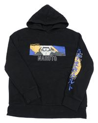 Černá mikina s potiskem a kapucí - Naruto