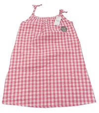 Ružovo-biele kockované krepové šaty Nutmeg