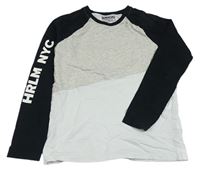 Bielo-sivo-čierne tričko C&A