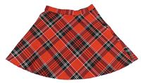 Červeno-čierno-biela kockovaná kolová sukňa H&M